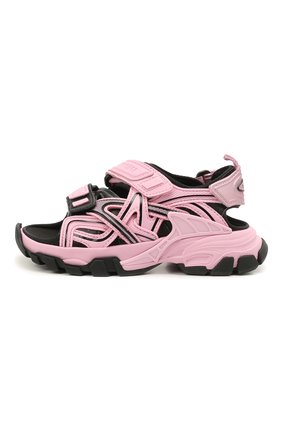 Детские босоножки BALENCIAGA розового цвета по цене 36800 руб., арт. 644999/W2FH1 | Фото 2 Детские босоножки BALENCIAGA розового цвета, арт. 644999/W2FH1 | Фото 2 (Материал внутренний: Текстиль; Материал внешний: Текстиль)