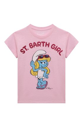 Детская хлопковая футболка MC2 SAINT BARTH розового цвета по цене 8345 руб., арт. STBK EMMA/EMM0001/PFBG21 | Фото 1 Детская хлопковая футболка MC2 SAINT BARTH розового цвета, арт. STBK EMMA/EMM0001/PFBG21 | Фото 1