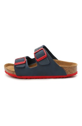 Детские шлепанцы BIRKENSTOCK синего цвета по цене 4660 руб., арт. 1017363 | Фото 2 Детские шлепанцы BIRKENSTOCK синего цвета, арт. 1017363 | Фото 2 (Материал внешний: Экокожа)