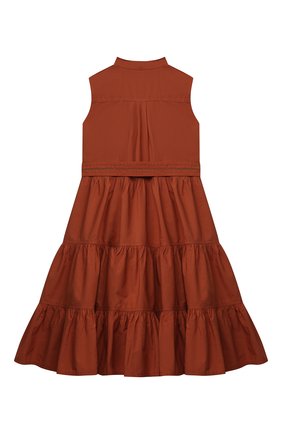 Детское хлопковое платье BRUNELLO CUCINELLI красного цвета по цене 58850 руб., арт. BH139A214A | Фото 2 Детское хлопковое платье BRUNELLO CUCINELLI красного цвета, арт. BH139A214A | Фото 2 (Материал внешний: Хлопок; Материал подклада: Хлопок; Рукава: Короткие; Случай: Повседневный; Девочки Кросс-КТ: Платье-одежда; Ростовка одежда: 4 года | 104 см, 6 лет | 116 см)