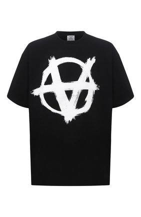 Мужская хлопковая футболка VETEMENTS черного цвета по цене 39950 руб., арт. UA52TR490W 1602/M | Фото 1 Мужская хлопковая футболка VETEMENTS черного цвета, арт. UA52TR490W 1602/M | Фото 1