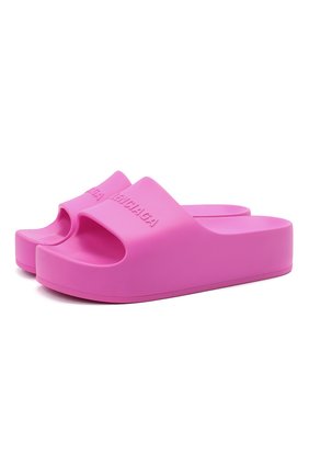 Женские резиновые шлепанцы mono BALENCIAGA розового цвета по цене 38150 руб., арт. 654315/W1S89 | Фото 1 Женские резиновые шлепанцы mono BALENCIAGA розового цвета, арт. 654315/W1S89 | Фото 1