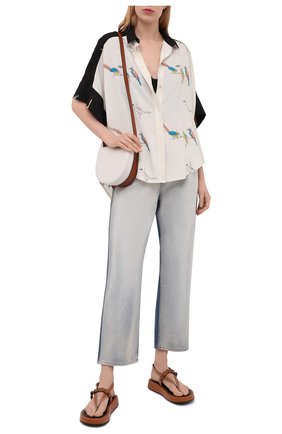 Женская рубашка из вискозы loewe x paula's ibiza LOEWE черно-белого цвета по цене 67850 руб., арт. S616Y06X06 | Фото 2 Женская рубашка из вискозы loewe x paula's ibiza LOEWE черно-белого цвета, арт. S616Y06X06 | Фото 2