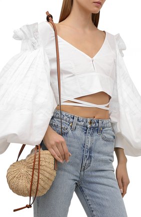 Женская сумка moon shell loewe x paula's ibiza LOEWE бежевого цвета по цене 0 руб., арт. A623M96X01 | Фото 2 Женская сумка moon shell loewe x paula's ibiza LOEWE бежевого цвета, арт. A623M96X01 | Фото 2 (Сумки-технические: Сумки через плечо; Материал: Растительное волокно; Размер: mini; Ремень/цепочка: На ремешке)