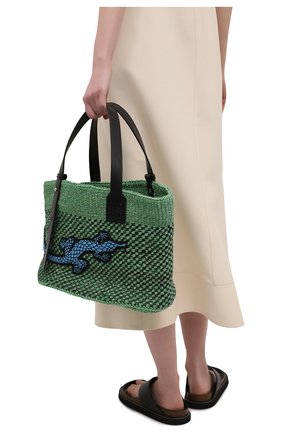 Женская сумка basket loewe x paula's ibiza LOEWE зеленого цвета по цене 62250 руб., арт. A223T82X01 | Фото 2 Женская сумка basket loewe x paula's ibiza LOEWE зеленого цвета, арт. A223T82X01 | Фото 2