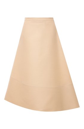 Женская шерстяная юбка JIL SANDER бежевого цвета, арт. JSPS351004-WS212100 | Фото 1 (Материал внешний: Шерсть; Длина Ж (юбки, платья, шорты): Миди; Стили: Минимализм; Женское Кросс-КТ: Юбка-одежда; Материал подклада: Хлопок)