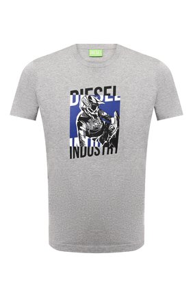 Мужская хлопковая футболка DIESEL серого цвета по цене 4760 руб., арт. A02397/0GRAI | Фото 1 Мужская хлопковая футболка DIESEL серого цвета, арт. A02397/0GRAI | Фото 1