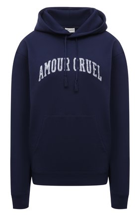 Женский хлопковое худи SAINT LAURENT синего цвета по цене 66250 руб., арт. 652526/Y36C0 | Фото 1 Женский хлопковое худи SAINT LAURENT синего цвета, арт. 652526/Y36C0 | Фото 1 (Рукава: Длинные; Длина (для топов): Стандартные; Материал внешний: Хлопок; Принт: С принтом; Стили: Спорт-шик; Женское Кросс-КТ: Худи-одежда)