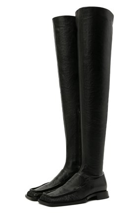 Женские кожаные ботфорты JIL SANDER черного цвета по цене 122500 руб., арт. JS36109A-13200 | Фото 1 Женские кожаные ботфорты JIL SANDER черного цвета, арт. JS36109A-13200 | Фото 1 (Каблук тип: Устойчивый; Материал внутренний: Натуральная кожа; Высота голенища: Высокие; Подошва: Плоская; Каблук высота: Низкий)