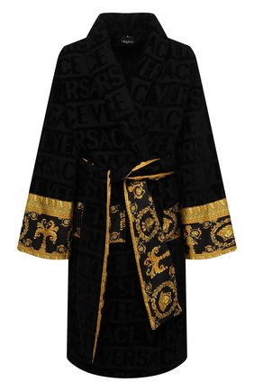 Женский хлопковый халат VERSACE черного цвета по цене 44600 руб., арт. ZACJ00008/ZC0SP052 | Фото 1 Женский хлопковый халат VERSACE черного цвета, арт. ZACJ00008/ZC0SP052 | Фото 1
