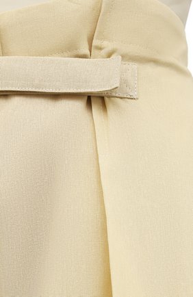 Женские брюки JIL SANDER желтого цвета, арт. JSWS305315-WS551000 | Фото 5 (Силуэт Ж (брюки и джинсы): Широкие; Длина (брюки, джинсы): Стандартные; Женское Кросс-КТ: Брюки-одежда; Региональные ограничения белый список (Axapta Mercury): RU; Стили: Романтичный; Материал подклада: Хлопок; Материал внешний: Растительное волокно)