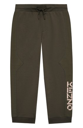 Детские хлопковые джоггеры KENZO хаки цвета по цене 10650 руб., арт. K24027 | Фото 1 Детские хлопковые джоггеры KENZO хаки цвета, арт. K24027 | Фото 1 (Материал внешний: Хлопок; Мальчики Кросс-КТ: Брюки-одежда, Брюки-спорт; Ростовка одежда: 10 - 11 лет | 140 - 146см, 12 лет | 152 см, 4 года | 104 см, 6 лет | 116 см, 8 лет | 128 см)