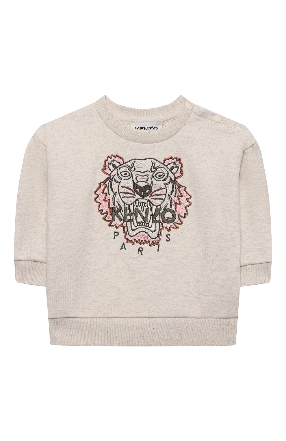 Детский хлопковый свитшот KENZO бежевого цвета, арт. K05060 | Фото 1