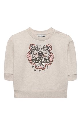 Детский хлопковый свитшот KENZO бежевого цвета по цене 13200 руб., арт. K05060 | Фото 1 Детский хлопковый свитшот KENZO бежевого цвета, арт. K05060 | Фото 1
