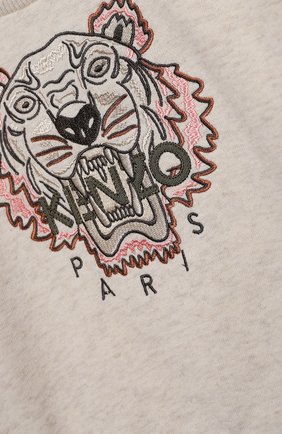 Детский хлопковый свитшот KENZO бежевого цвета по цене 13200 руб., арт. K05060 | Фото 3 Детский хлопковый свитшот KENZO бежевого цвета, арт. K05060 | Фото 3