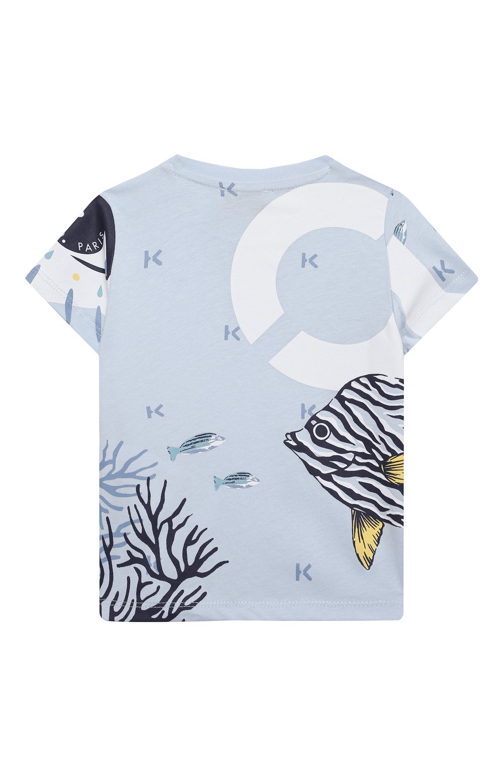 Детский хлопковая футболка KENZO голубого цвета по цене 6720 руб., арт. K05046 | Фото 2 Детский хлопковая футболка KENZO голубого цвета, арт. K05046 | Фото 2