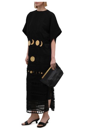Женское хлопковое платье loewe x paula's ibiza LOEWE черного цвета по цене 191000 руб., арт. S616Y09X12 | Фото 2 Женское хлопковое платье loewe x paula's ibiza LOEWE черного цвета, арт. S616Y09X12 | Фото 2 (Стили: Бохо; Женское Кросс-КТ: Платье-одежда; Материал подклада: Шелк; Материал внешний: Хлопок; Длина Ж (юбки, платья, шорты): Миди; Случай: Повседневный; Рукава: 3/4)