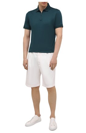 Мужское шерстяное поло LORO PIANA темно-зеленого цвета по цене 227500 руб., арт. FAL0543 | Фото 2 Мужское шерстяное поло LORO PIANA темно-зеленого цвета, арт. FAL0543 | Фото 2