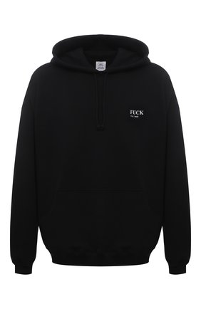 Мужской хлопковое худи VETEMENTS черного цвета по цене 56400 руб., арт. UA52TR660B 1601/M | Фото 1 Мужской хлопковое худи VETEMENTS черного цвета, арт. UA52TR660B 1601/M | Фото 1