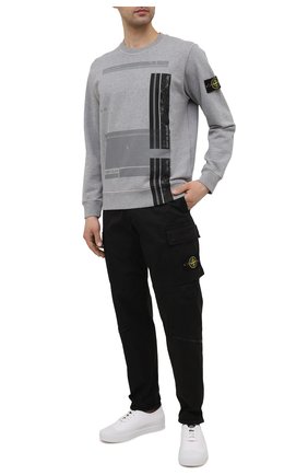 Мужской хлопковый свитшот STONE ISLAND серого цвета по цене 23100 руб., арт. 741563095 | Фото 2 Мужской хлопковый свитшот STONE ISLAND серого цвета, арт. 741563095 | Фото 2