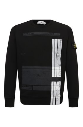 Мужской хлопковый свитшот STONE ISLAND черного цвета по цене 23100 руб., арт. 741563095 | Фото 1 Мужской хлопковый свитшот STONE ISLAND черного цвета, арт. 741563095 | Фото 1