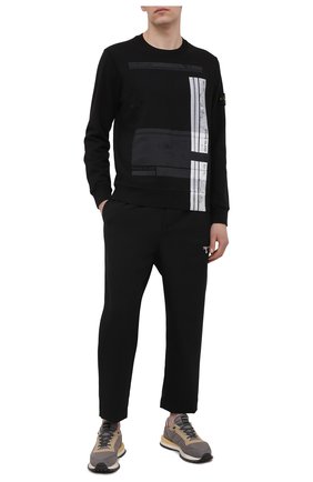 Мужской хлопковый свитшот STONE ISLAND черного цвета по цене 23100 руб., арт. 741563095 | Фото 2 Мужской хлопковый свитшот STONE ISLAND черного цвета, арт. 741563095 | Фото 2