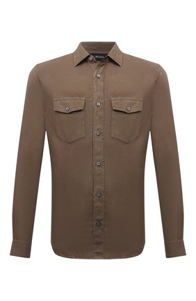 Мужская рубашка Z ZEGNA хаки цвета по цене 25200 руб., арт. 905390/ZCRN5 | Фото 1 Мужская рубашка Z ZEGNA хаки цвета, арт. 905390/ZCRN5 | Фото 1