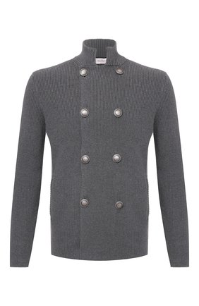 Мужской хлопковый кардиган BRUNELLO CUCINELLI серого цвета по цене 89950 руб., арт. M2873326 | Фото 1 Мужской хлопковый кардиган BRUNELLO CUCINELLI серого цвета, арт. M2873326 | Фото 1