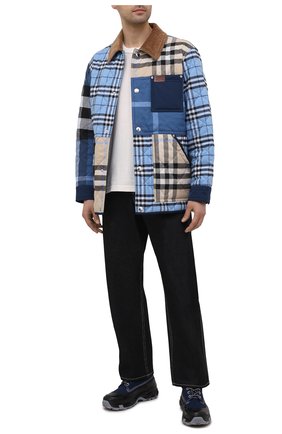Мужские комбинированные ботинки BURBERRY темно-синего цвета по цене 72500 руб., арт. 8038337 | Фото 2 Мужские комбинированные ботинки BURBERRY темно-синего цвета, арт. 8038337 | Фото 2