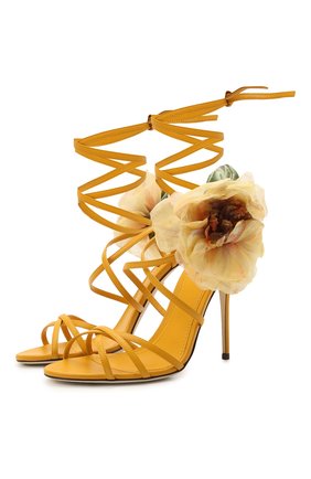 Женские кожаные босоножки keira DOLCE & GABBANA желтого цвета по цене 110500 руб., арт. CR1153/A0649 | Фото 1 Женские кожаные босоножки keira DOLCE & GABBANA желтого цвета, арт. CR1153/A0649 | Фото 1