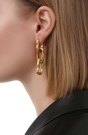 Женские серьги OFF-WHITE золотого цвета по цене 59600 руб., арт. 0W0D089S21MET0017600 | Фото 2 Женские серьги OFF-WHITE золотого цвета, арт. 0W0D089S21MET0017600 | Фото 2