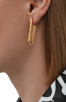 Женские серьги OFF-WHITE золотого цвета по цене 19950 руб., арт. 0W0D070S21MET0017600 | Фото 2 Женские серьги OFF-WHITE золотого цвета, арт. 0W0D070S21MET0017600 | Фото 2