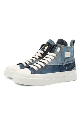 Женские комбинированные кеды portofino light DOLCE & GABBANA синего цвета по цене 61850 руб., арт. CK1887/A0540 | Фото 1 Женские комбинированные кеды portofino light DOLCE & GABBANA синего цвета, арт. CK1887/A0540 | Фото 1