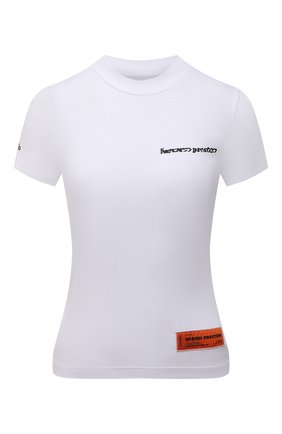 Женская футболка из вискозы HERON PRESTON белого цвета по цене 15300 руб., арт. HWAA022R21JER0010110 | Фото 1 Женская футболка из вискозы HERON PRESTON белого цвета, арт. HWAA022R21JER0010110 | Фото 1