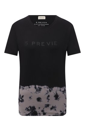 Женская хлопковая футболка 5PREVIEW черного цвета по цене 8235 руб., арт. 5PW21044 | Фото 1 Женская хлопковая футболка 5PREVIEW черного цвета, арт. 5PW21044 | Фото 1