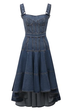 Женское джинсовое платье ALEXANDER MCQUEEN синего цвета по цене 268000 руб., арт. 654852/QMABC | Фото 1 Женское джинсовое платье ALEXANDER MCQUEEN синего цвета, арт. 654852/QMABC | Фото 1 (Стили: Гранж; Женское Кросс-КТ: Платье-одежда; Случай: Повседневный; Длина Ж (юбки, платья, шорты): Миди; Материал внешний: Хлопок, Деним; Материал подклада: Хлопок; Кросс-КТ: Деним; Региональные ограничения белый список (Axapta Mercury): RU; Рукава: На бретелях)