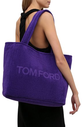 Женский сумка-тоут beachwear medium TOM FORD фиолетового цвета по цене 106000 руб., арт. L1438T-TT0001 | Фото 2 Женский сумка-тоут beachwear medium TOM FORD фиолетового цвета, арт. L1438T-TT0001 | Фото 2