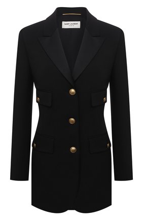 Женский шерстяной жакет SAINT LAURENT черного цвета по цене 242000 руб., арт. 660055/Y512W | Фото 1 Женский шерстяной жакет SAINT LAURENT черного цвета, арт. 660055/Y512W | Фото 1
