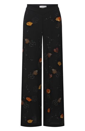 Женские шелковые брюки LANVIN черного цвета по цене 105000 руб., арт. RW-TR0002-4895-E21 | Фото 1 Женские шелковые брюки LANVIN черного цвета, арт. RW-TR0002-4895-E21 | Фото 1