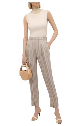 Женские льняные брюки GIORGIO ARMANI бежевого цвета по цене 106500 руб., арт. 1WHPP0JE/T02IM | Фото 2 Женские льняные брюки GIORGIO ARMANI бежевого цвета, арт. 1WHPP0JE/T02IM | Фото 2