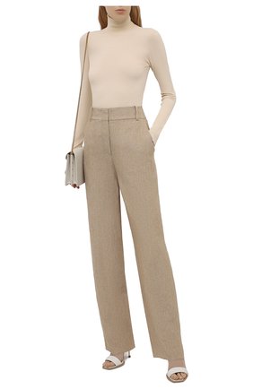 Женские льняные брюки GIORGIO ARMANI бежевого цвета по цене 113500 руб., арт. 1WHPP0JF/T022Q | Фото 2 Женские льняные брюки GIORGIO ARMANI бежевого цвета, арт. 1WHPP0JF/T022Q | Фото 2 (Длина (брюки, джинсы): Удлиненные; Стили: Кэжуэл; Материал внешний: Лен; Силуэт Ж (брюки и джинсы): Прямые; Женское Кросс-КТ: Брюки-одежда)