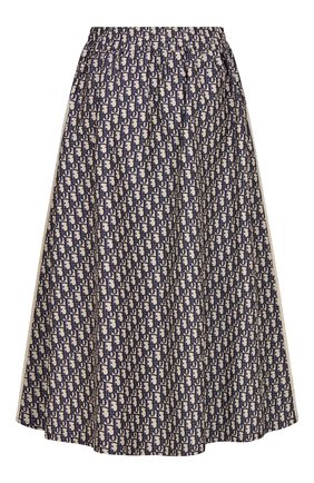 Женская юбка DIOR синего цвета, арт. 127J24A2970X5803 | Фото 2 (Материал внешний: Синтетический материал; Длина Ж (юбки, платья, шорты): Миди; Стили: Романтичный)