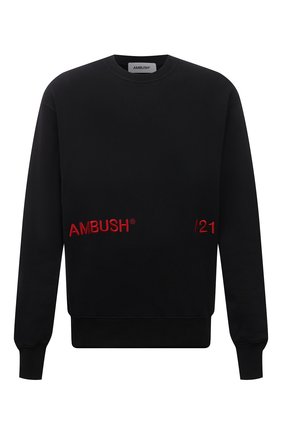 Мужской хлопковый свитшот AMBUSH черного цвета по цене 39650 руб., арт. BMBA005S21FLE001 | Фото 1 Мужской хлопковый свитшот AMBUSH черного цвета, арт. BMBA005S21FLE001 | Фото 1
