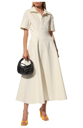 Женское льняное платье BOTTEGA VENETA белого цвета по цене 259500 руб., арт. 656376/V00E0 | Фото 2 Женское льняное платье BOTTEGA VENETA белого цвета, арт. 656376/V00E0 | Фото 2