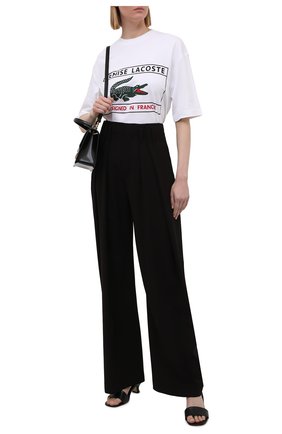 Женская хлопковая футболка LACOSTE белого цвета по цене 10880 руб., арт. TH0242001 | Фото 2 Женская хлопковая футболка LACOSTE белого цвета, арт. TH0242001 | Фото 2