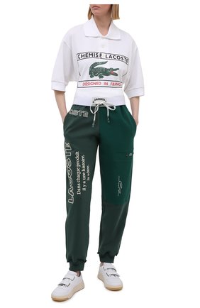 Женские хлопковые джоггеры LACOSTE зеленого цвета по цене 27720 руб., арт. XH02443M2 | Фото 2 Женские хлопковые джоггеры LACOSTE зеленого цвета, арт. XH02443M2 | Фото 2