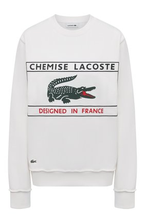 Женский хлопковый свитшот LACOSTE белого цвета по цене 21750 руб., арт. SH024170V | Фото 1 Женский хлопковый свитшот LACOSTE белого цвета, арт. SH024170V | Фото 1