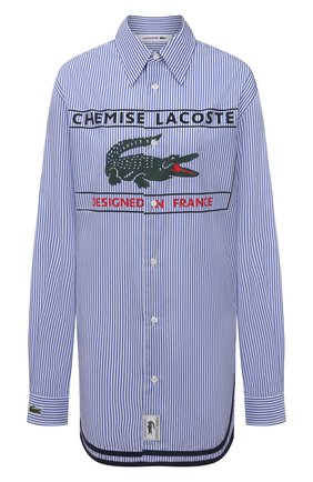 Женская хлопковая рубашка LACOSTE голубого цвета по цене 25730 руб., арт. CH0441CSV | Фото 1 Женская хлопковая рубашка LACOSTE голубого цвета, арт. CH0441CSV | Фото 1