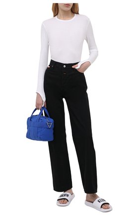 Женские резиновые шлепанцы CALVIN KLEIN белого цвета по цене 5460 руб., арт. KW0KW01372 | Фото 2 Женские резиновые шлепанцы CALVIN KLEIN белого цвета, арт. KW0KW01372 | Фото 2
