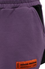 Женские хлопковые шорты HERON PRESTON фиолетового цвета, арт. HWCI003R21JER0013501 | Фото 5 (Женское Кросс-КТ: Шорты-одежда; Длина Ж (юбки, платья, шорты): Мини; Региональные ограничения белый список (Axapta Mercury): RU; Материал внешний: Хлопок; Стили: Спорт-шик)